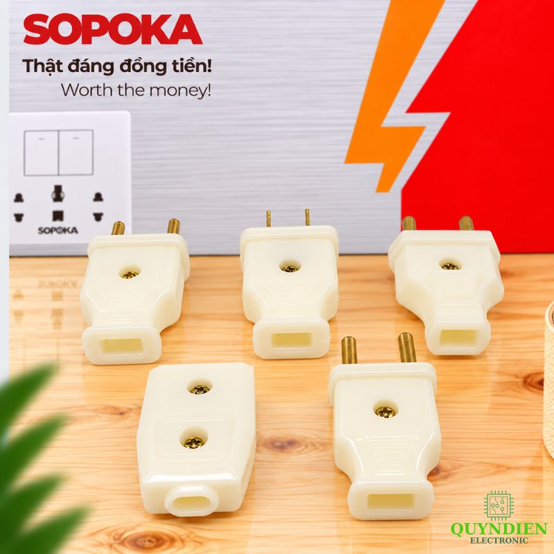 Phích cắm điện dương chân tròn 4mm chống vỡ SOPOKA P1