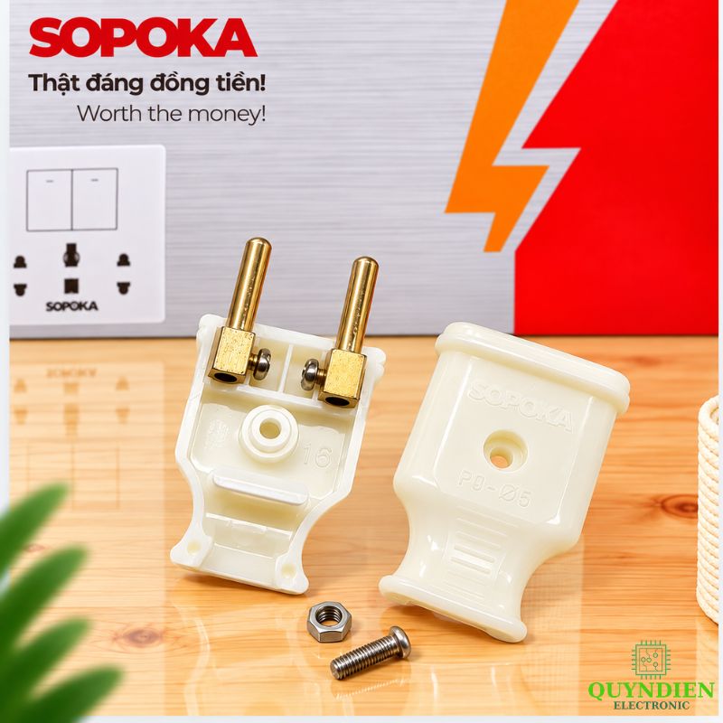 Phích cắm điện dương chân tròn 4mm chống vỡ SOPOKA P1