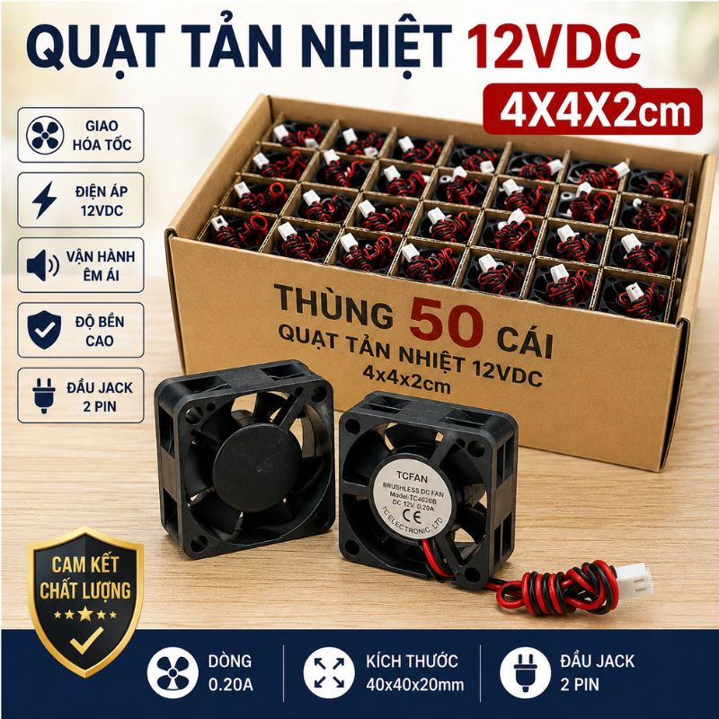 Quạt Tản Nhiệt 12V 4x4x2cm 0.2A - 0.3A