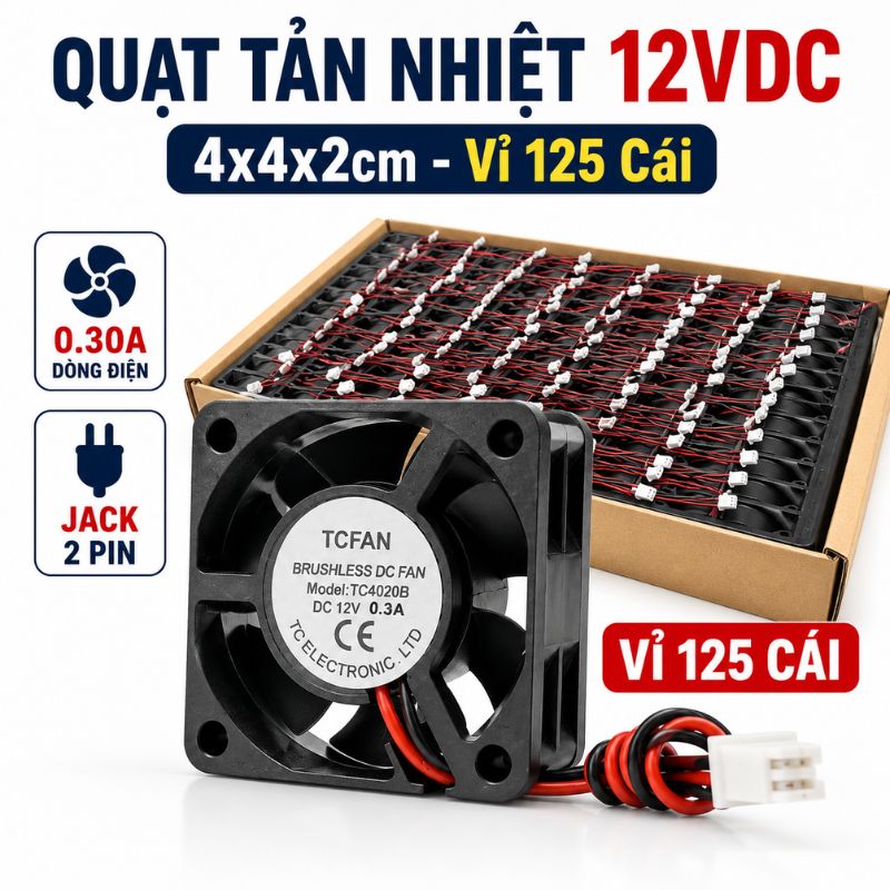 Quạt Tản Nhiệt 12V 4x4x2cm 0.2A - 0.3A