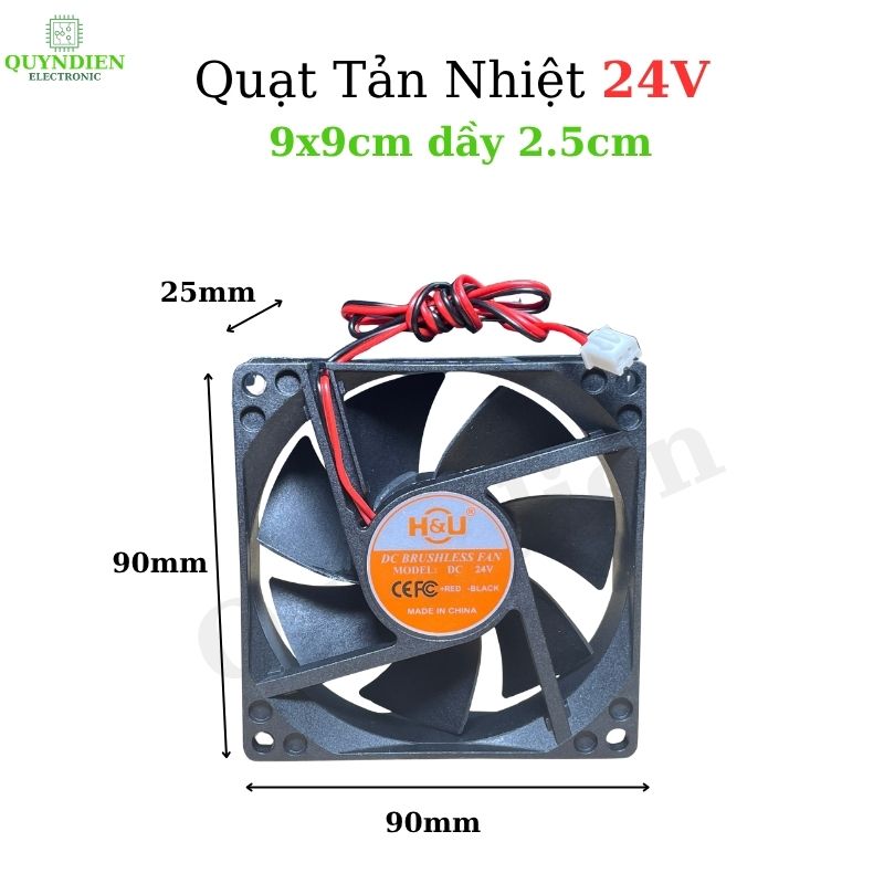 Quạt Tản Nhiệt 24V 9x9cm dày 2.5cm