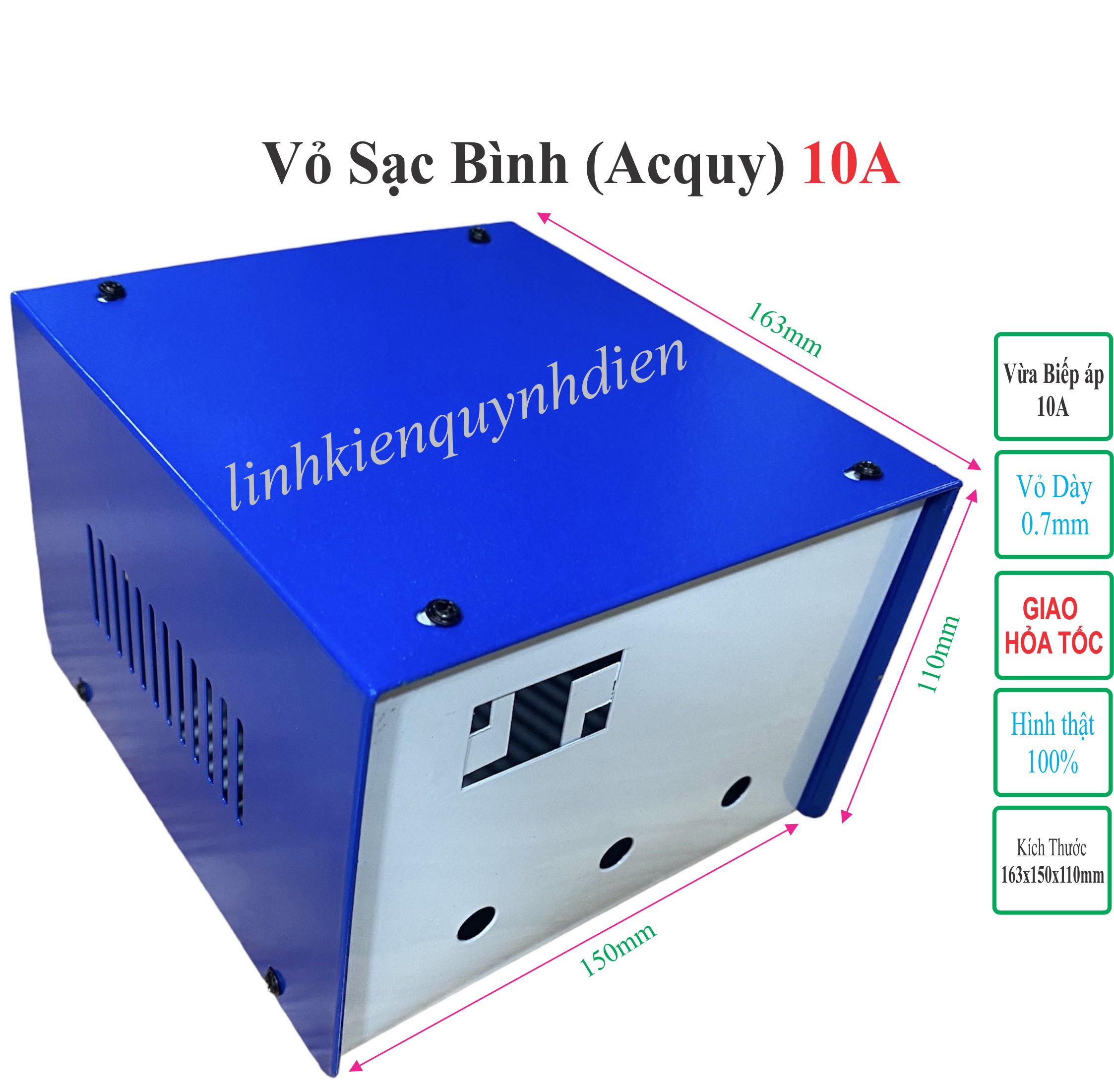 Vỏ biến áp cách ly vỏ máy sạc ắc quy 10A