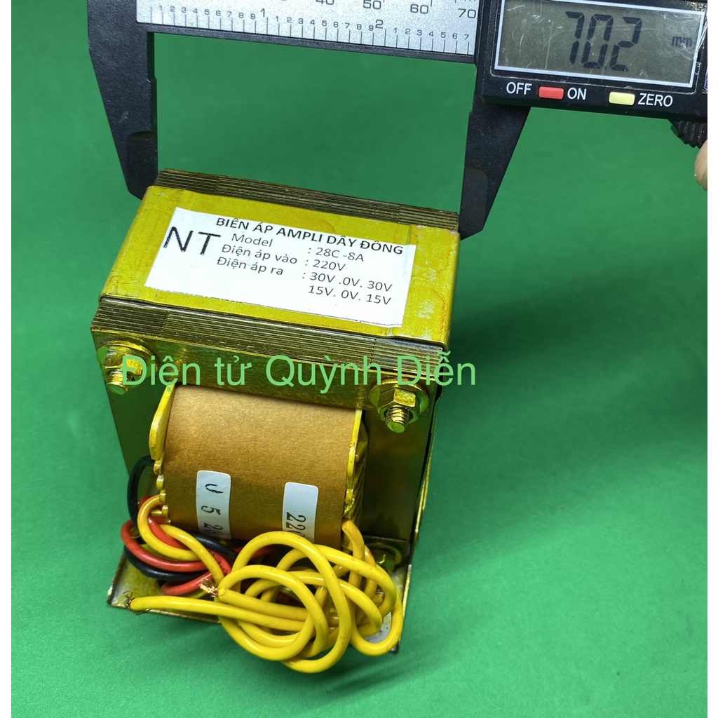Biến áp tanpo Ampli 8A 30V đôi 100% Dây đồng (Cu)