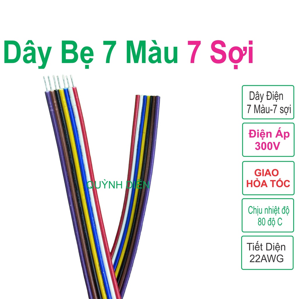 Dây Bẹ Nhiều Màu 7 sợi ( 1 mét ) 22AWG 300V