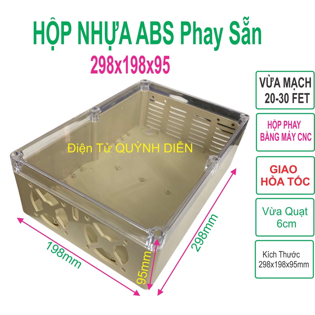 Hộp nhựa khoan sẵn VY ANH 300x200x95mm Trắng Nắp Trong