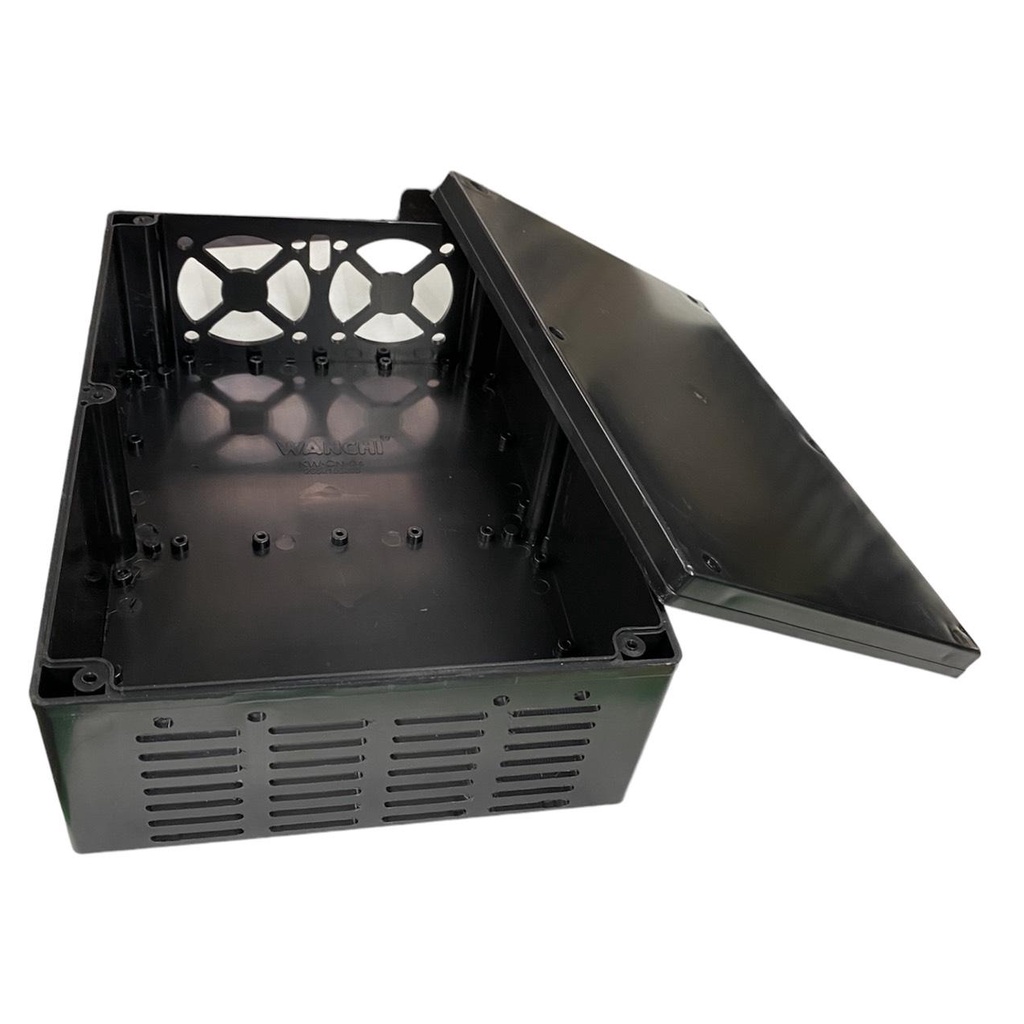 Hộp nhựa Phay sẵn WANCHI 265x185x95mm Đen Nắp Đục