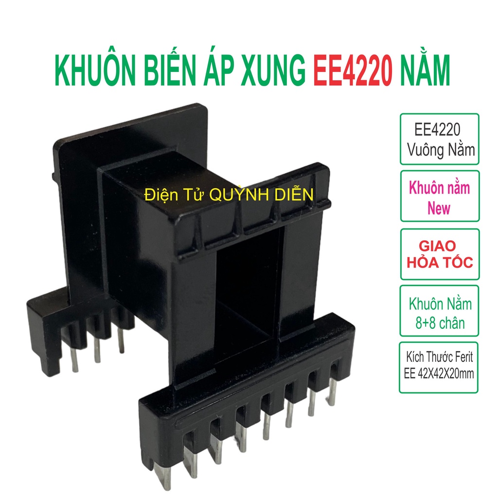 Khuôn Biến Áp Xung EE4220 Nằm (8+8 Chân)