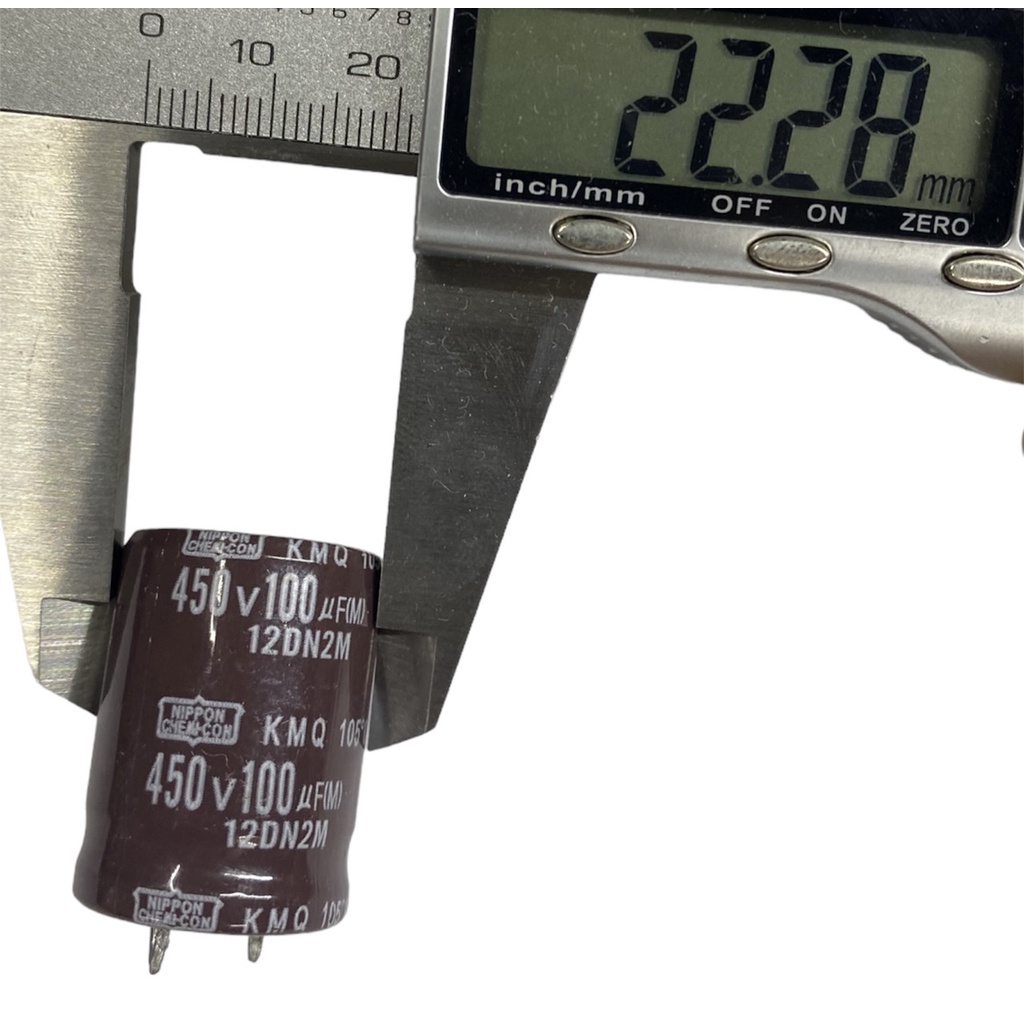 Tụ lọc nguồn 100uF 450V DC hàng tháo máy chân cứng