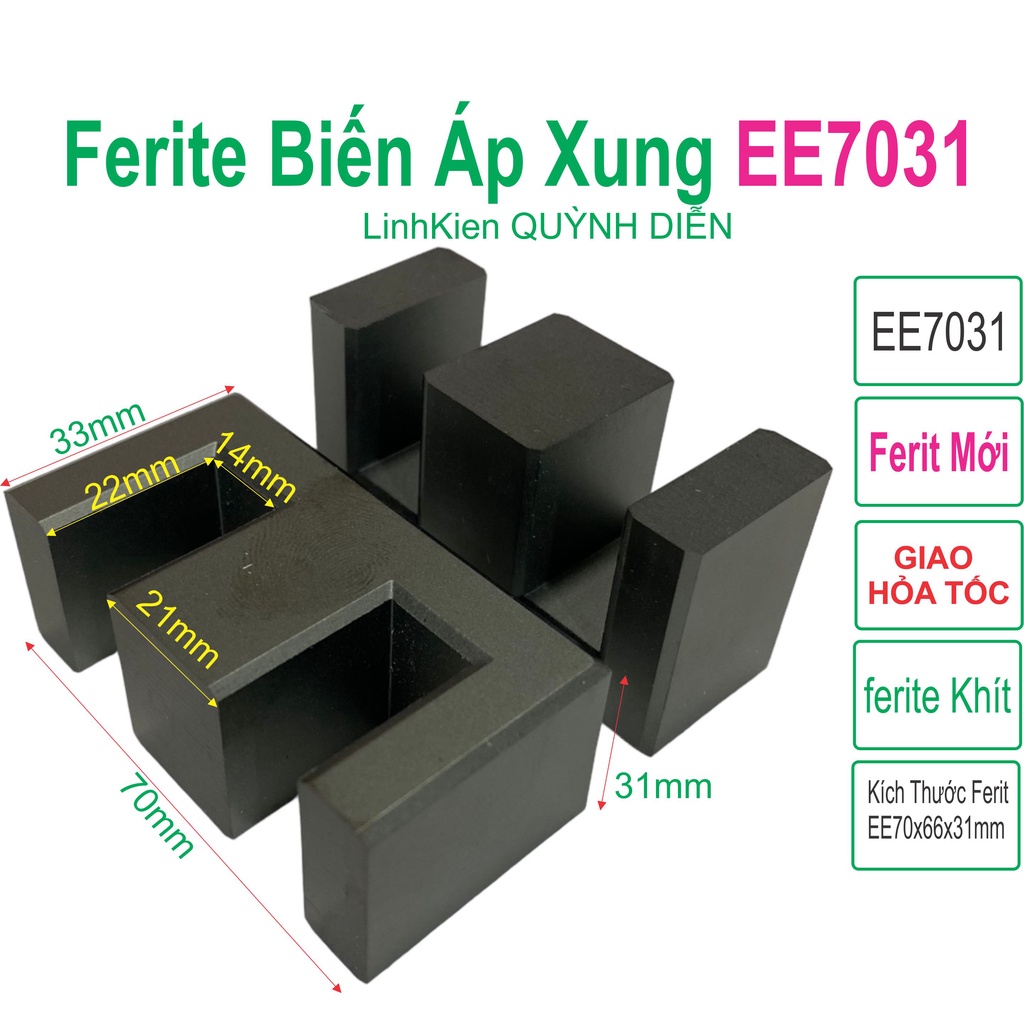 Ferite biến áp xung EE7031 - PC40