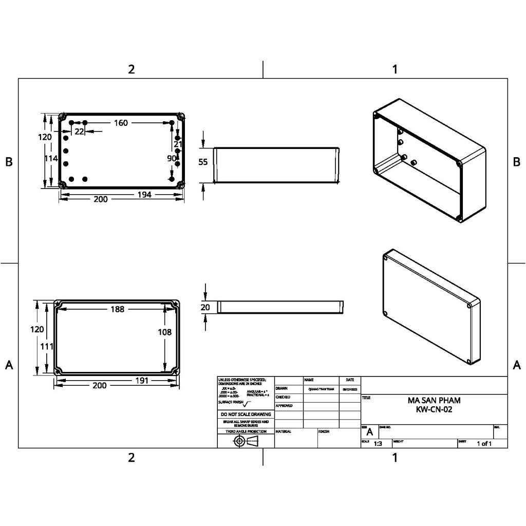 Hộp phay sẵn IGBT 200x120x75mm WANCHI