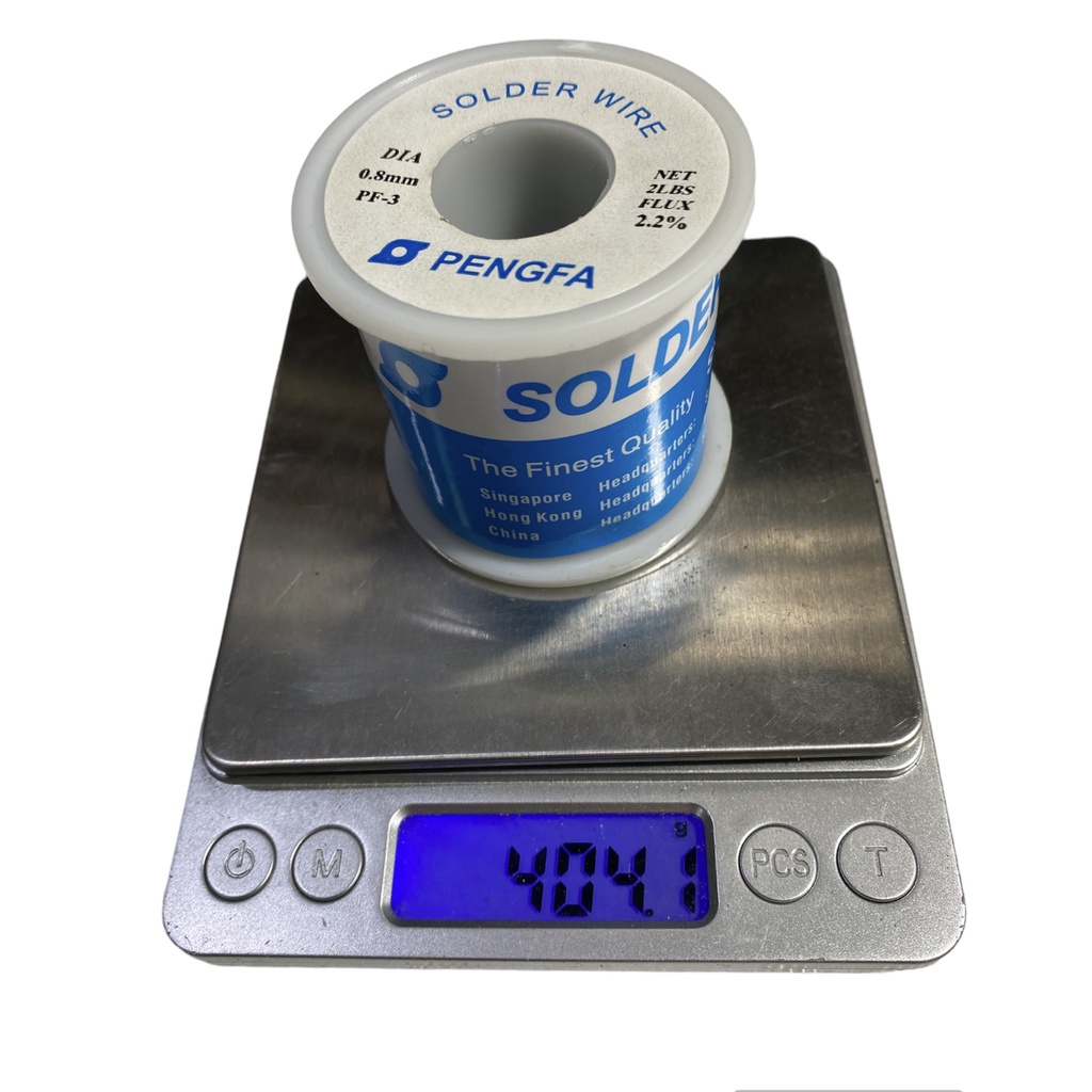 Chì hàn (Thiếc Hàn) PENGFA Cuộn 400gr, Flux 2.2%, Φ 0.8mm, TRẮNG