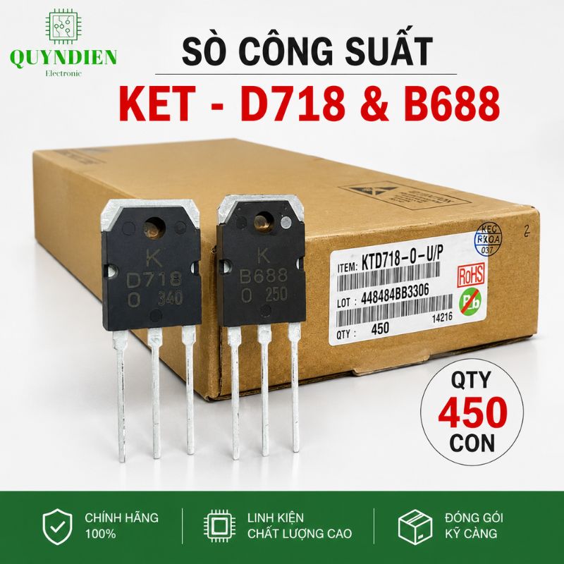 Transistor D718 KEC Lưng Đồng Mạ Niken