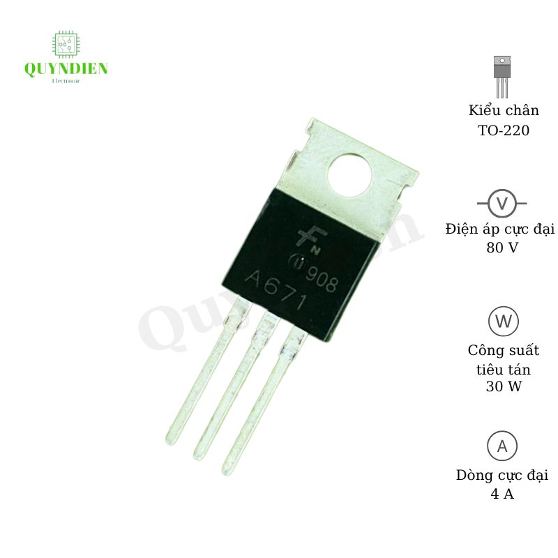 Transistor A671 - NPN TO-220 4A 80V