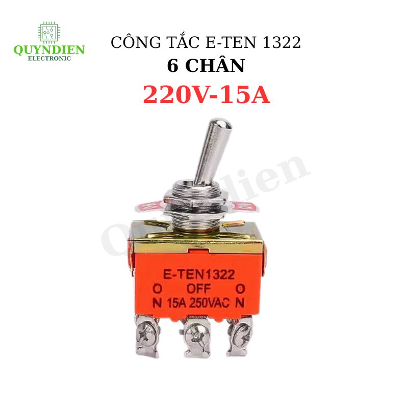 Công Tắc Gạt 6 Chân E-TEN 1322 240V-15A Đảo Chiều Động Cơ