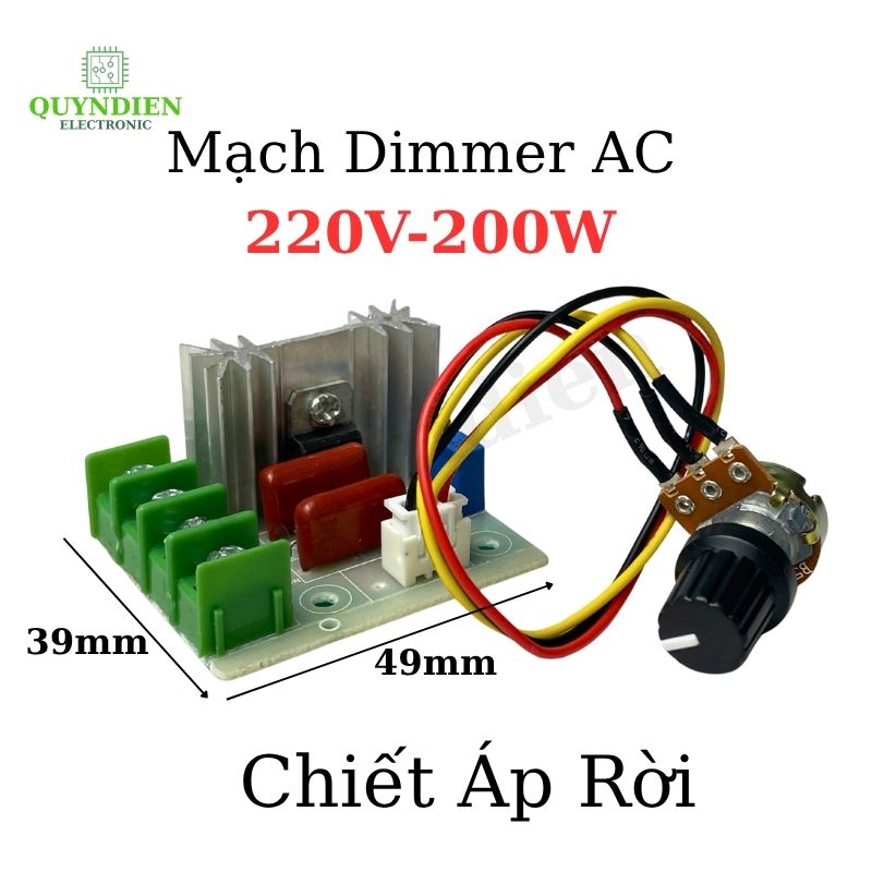 Mạch Dimmer AC 220V-200W Chiết Áp Rời