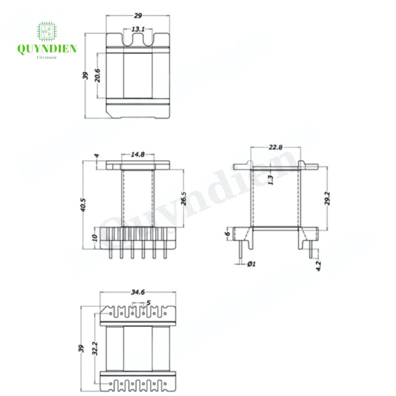 Lõi Biến Áp Xung EE4220 Khuôn Đứng (6+6 Chân)