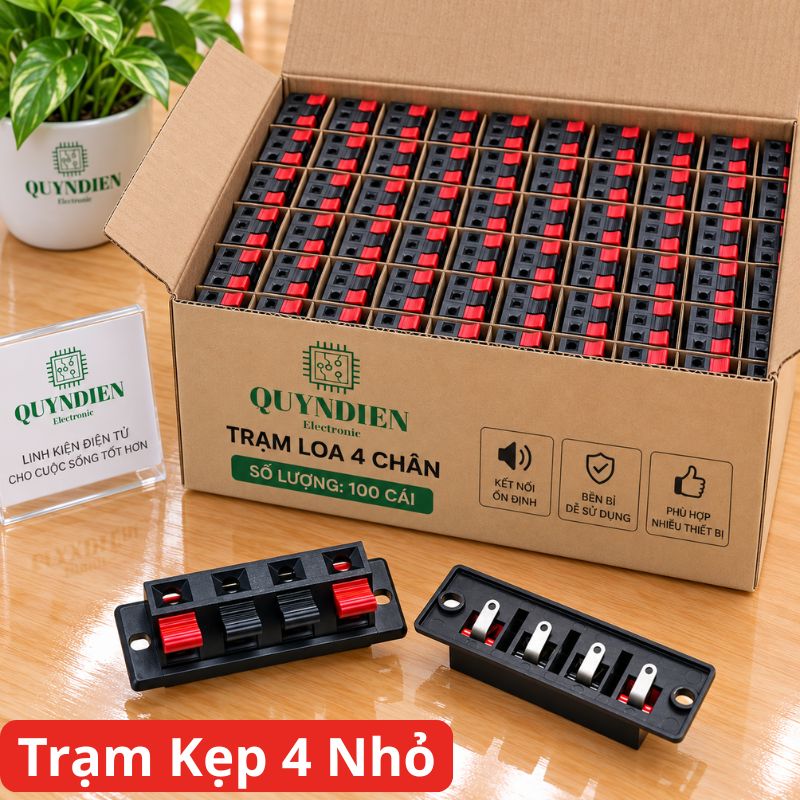 Jack Cắm Loa 4 Cổng Trạm loa cầu đấu dây loa 4 chân (TRẠM NHỎ)
