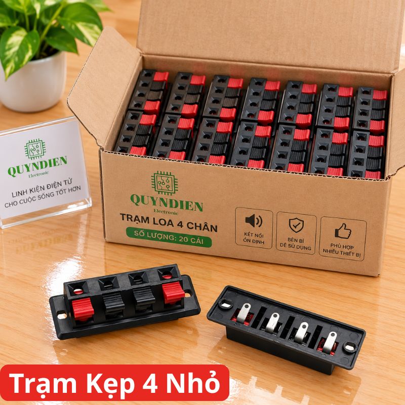 Jack Cắm Loa 4 Cổng Trạm loa cầu đấu dây loa 4 chân (TRẠM NHỎ)