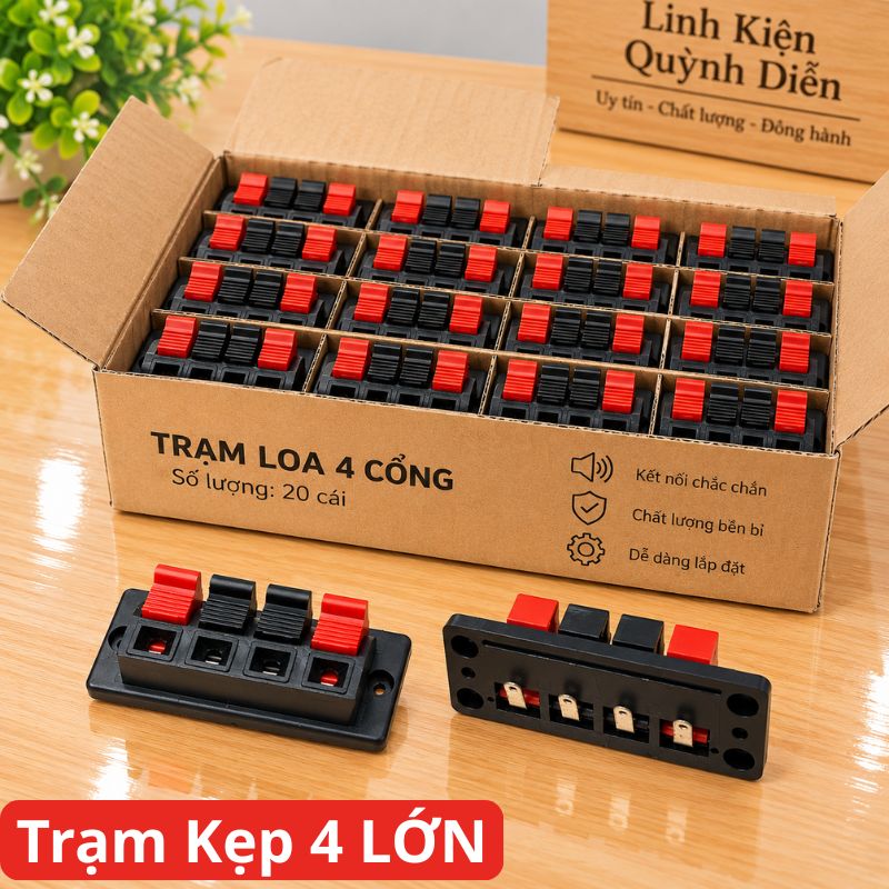 Trạm loa cầu đấu dây loa 4 chân Jack Cắm Loa 4 Cổng