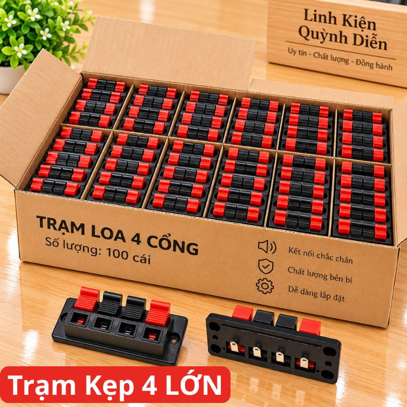 Trạm loa cầu đấu dây loa 4 chân Jack Cắm Loa 4 Cổng