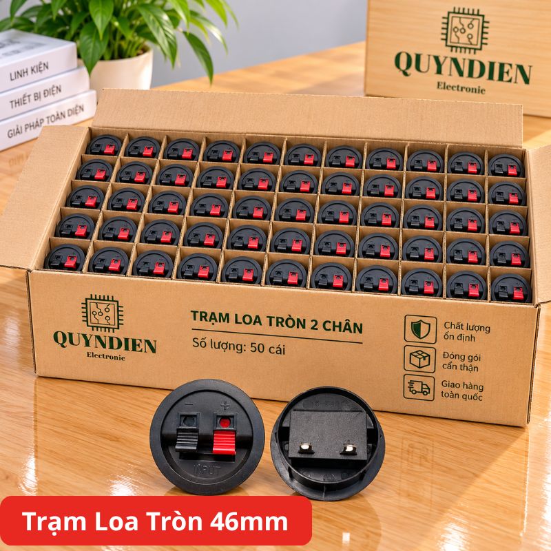 Trạm loa Cầu đấu dây loa tròn 2 chân cho âm thanh thùng loa