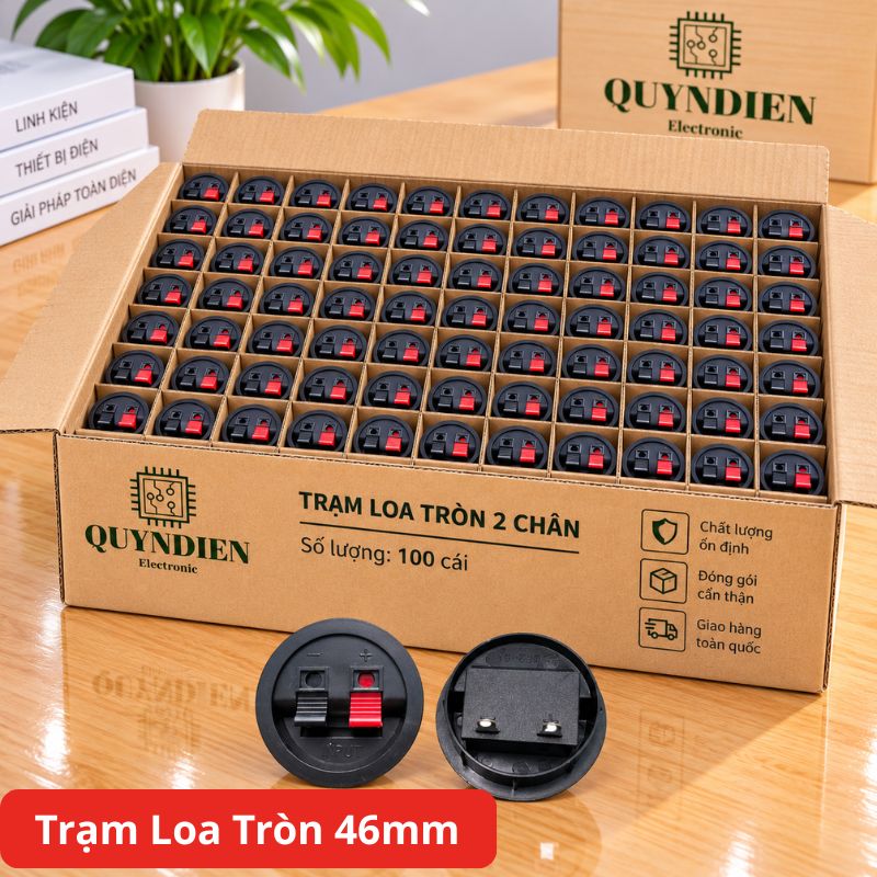 Trạm loa Cầu đấu dây loa tròn 2 chân cho âm thanh thùng loa