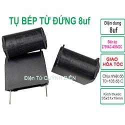 Tụ bếp từ 8uF 275VAC/400VDC đứng