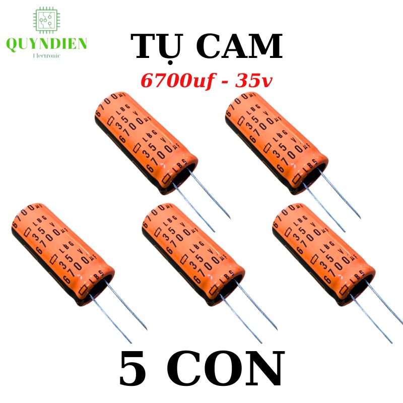 Tụ lộc nguồn LBG 6700uF 35V màu CAM chân mềm (18x40mm)