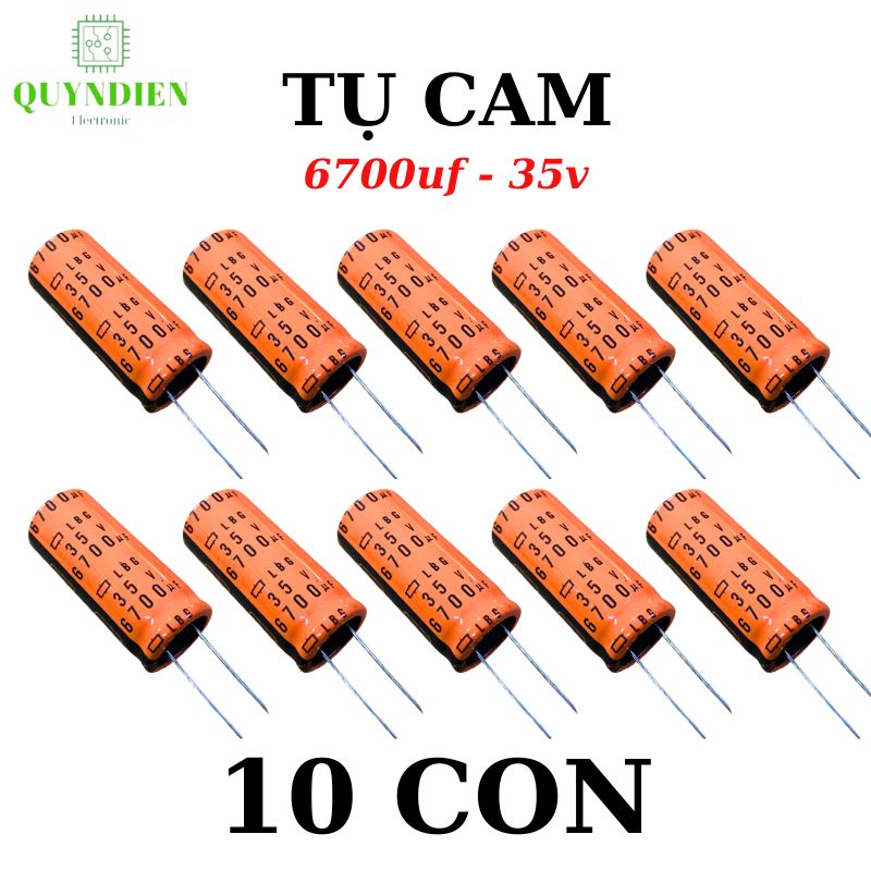 Tụ lộc nguồn LBG 6700uF 35V màu CAM chân mềm (18x40mm)