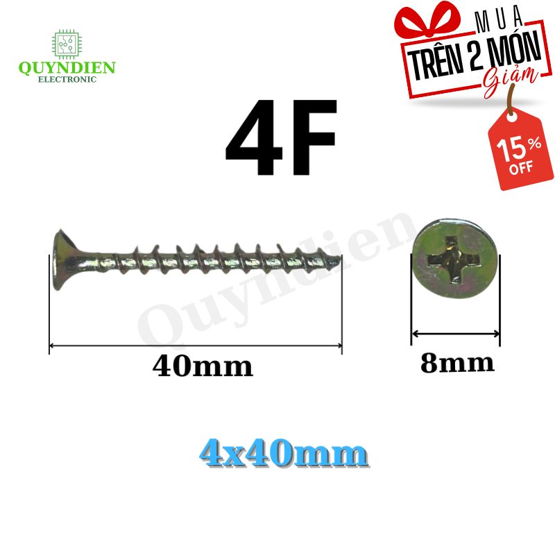 Vít Vàng Bắn Gỗ 4F - Túi 100 Con=195g