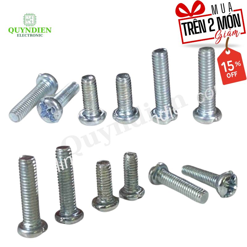 Ốc vít đầu tròn Ren mịn M3 KHÔNG TÁN