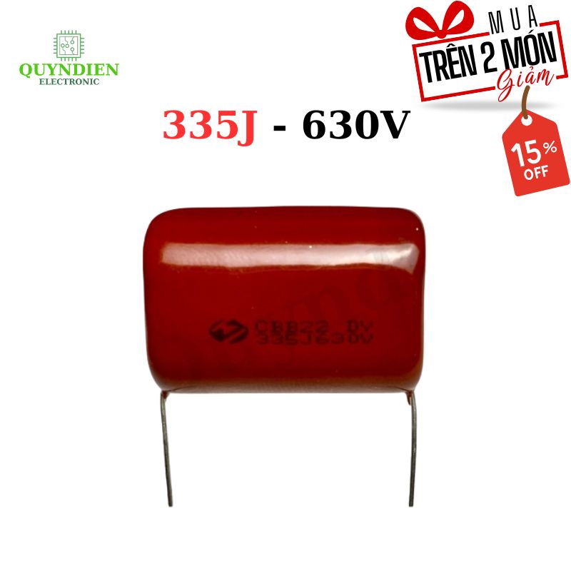 Tụ kẹo Nâu đỏ CBB22 335J 630V