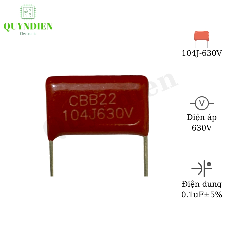 Tụ Kẹo Nâu đỏ CBB21 104J-630V