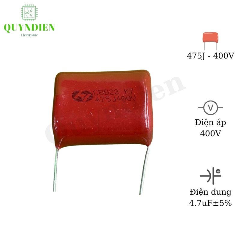 Tụ Kẹo nâu đỏ CBB22 475J-400V
