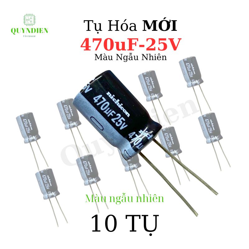 Tụ hóa 470uf-16v 25v 35v 50v màu ngẫu nhiên