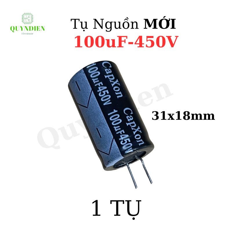 Tụ lộc nguồn 100uf 450V mới 100% chân mềm