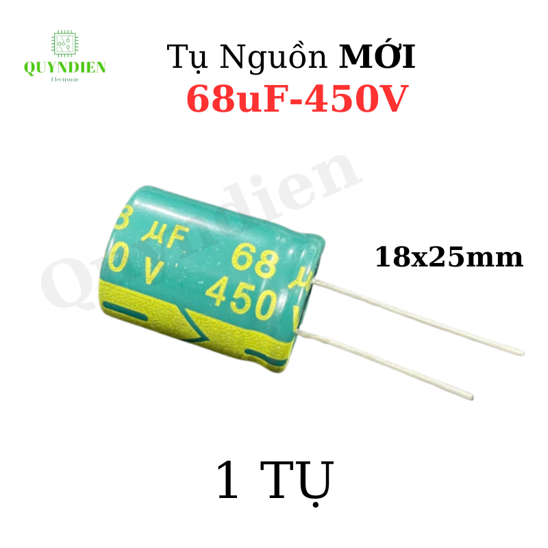 Tụ lọc nguồn 68uf  400v  tụ máy lạnh tụ điều hoà tụ mạch điện (18x25mm)