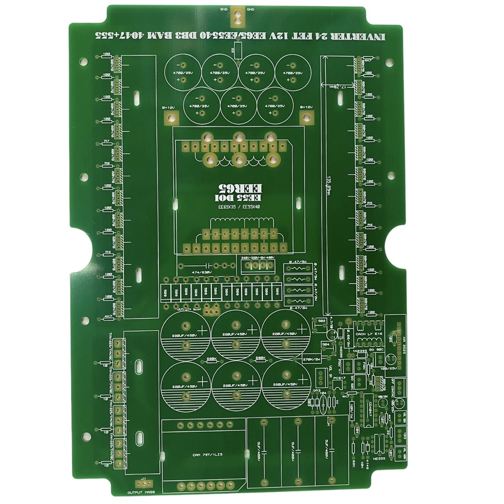 PCB bo mạch kích điện 24 fet Cách ly Băm db3 Nhịp CD4047 + NE555 Phíp FR4 (chưa kèm dao động)