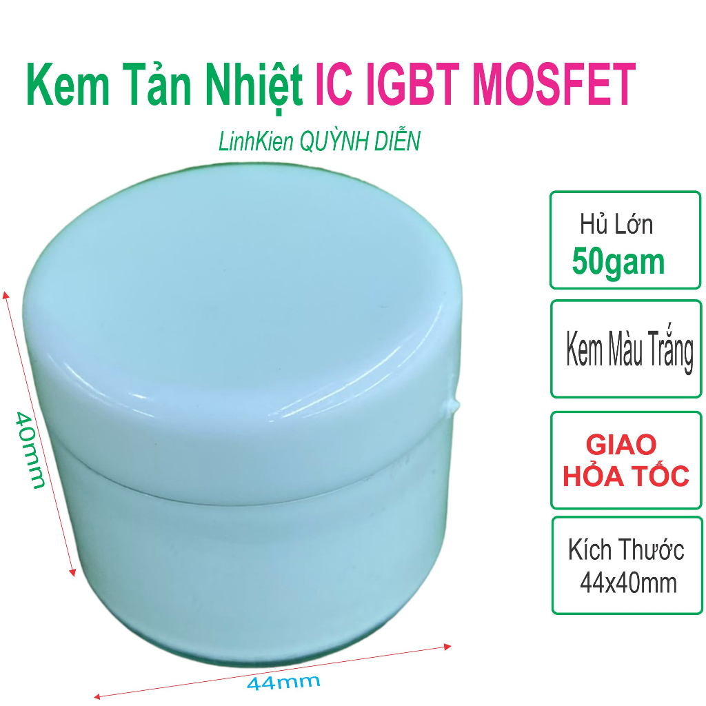Keo tản nhiệt máy tính cpu ic loại Hủ lớn 50gam (kem tản nhiệt màu trắng)