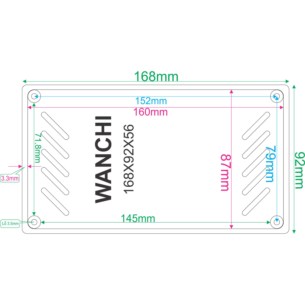 Hộp phay sẵn 168x92x56mm WANCHI