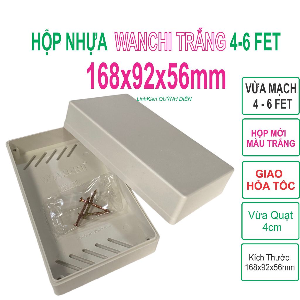 Hộp Nhựa WANCHI 168x92x56mm Màu Trắng