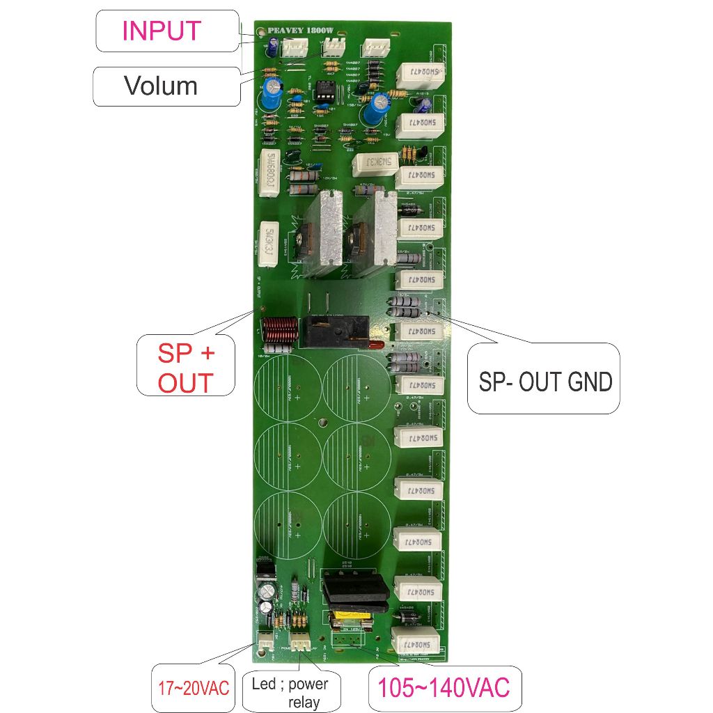 Mạch công suất nguồn đơn 24 Sò liền nguồn 105V - 140V, Phíp FR4
