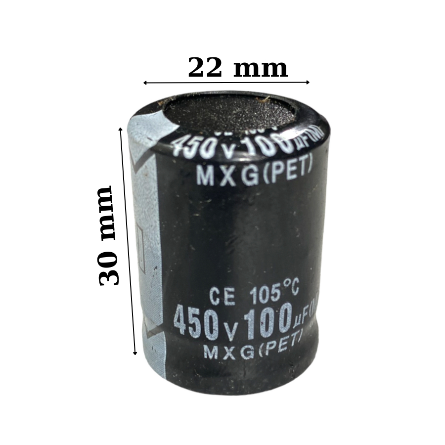 Tụ lọc nguồn 100uF 450V DC hàng tháo máy chân cứng