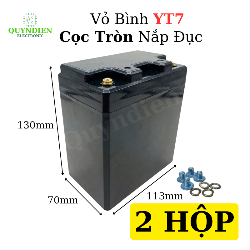 Vỏ Bình Đề Xe Máy YT7 Cọc Tròn Nắp Đục