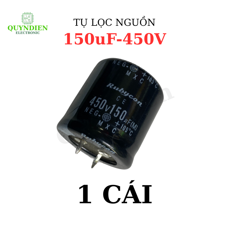 Tụ Lọc Nguồn 150uF-450V – Kích Thước 29x31mm