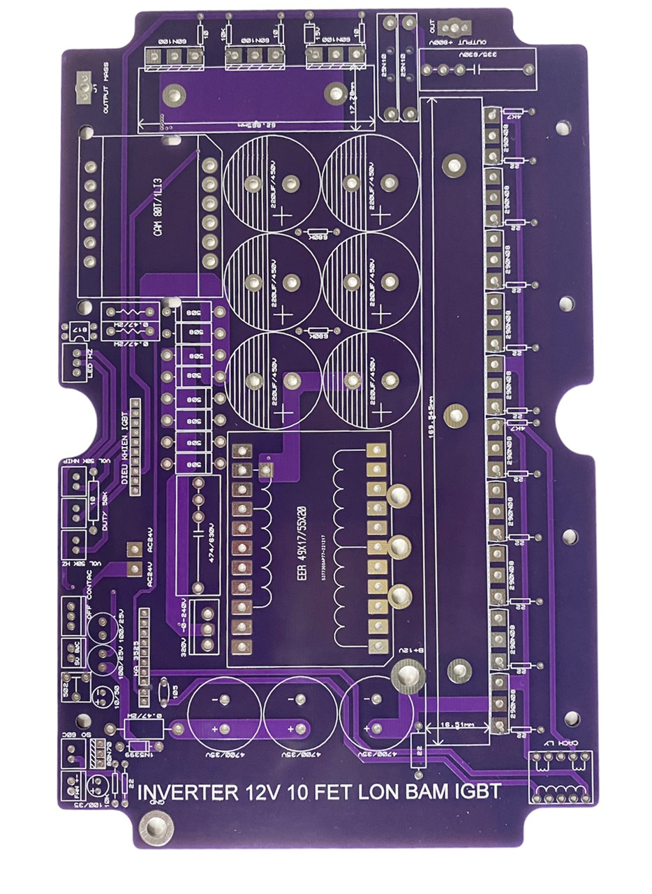 PCB bo mạch kích điện 10 fet LỚN băm IGBT + Kèm Dao động KA3525