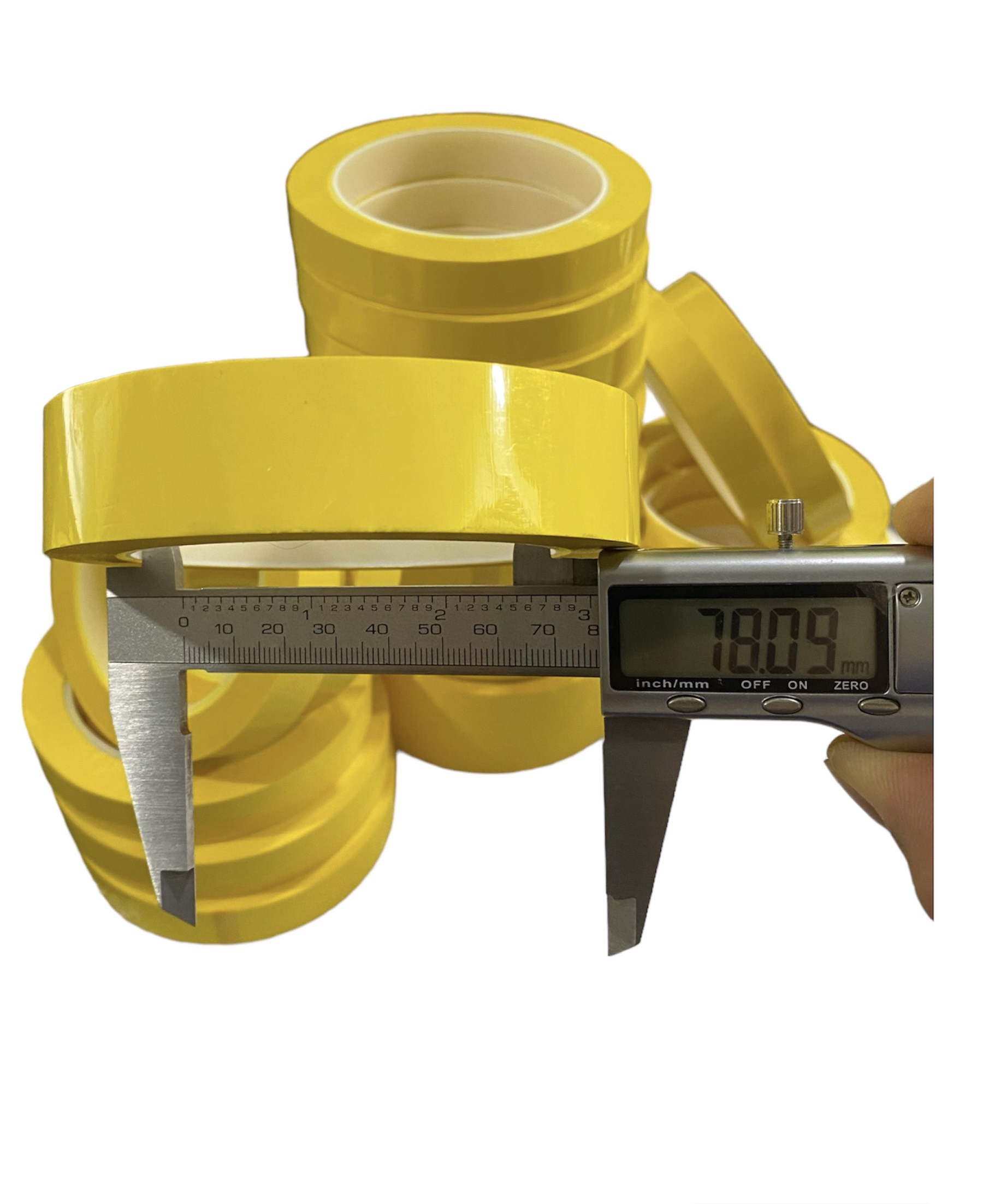 Băng dính quấn biến áp xung chịu nhiệt màu vàng Size 30mm dài 66m