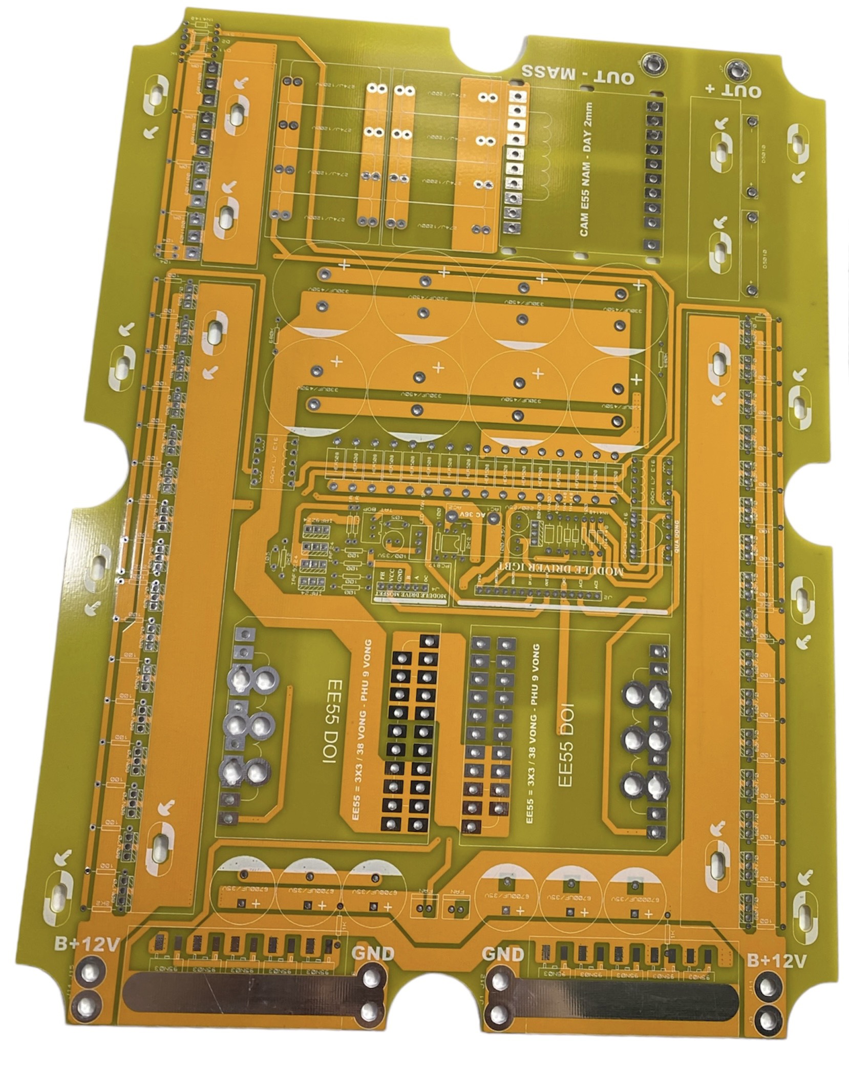 PCB mạch 32 fet 2 biến áp EE55 Băm IGBT auto nguồn nước + Dao động 6 chân KA3525
