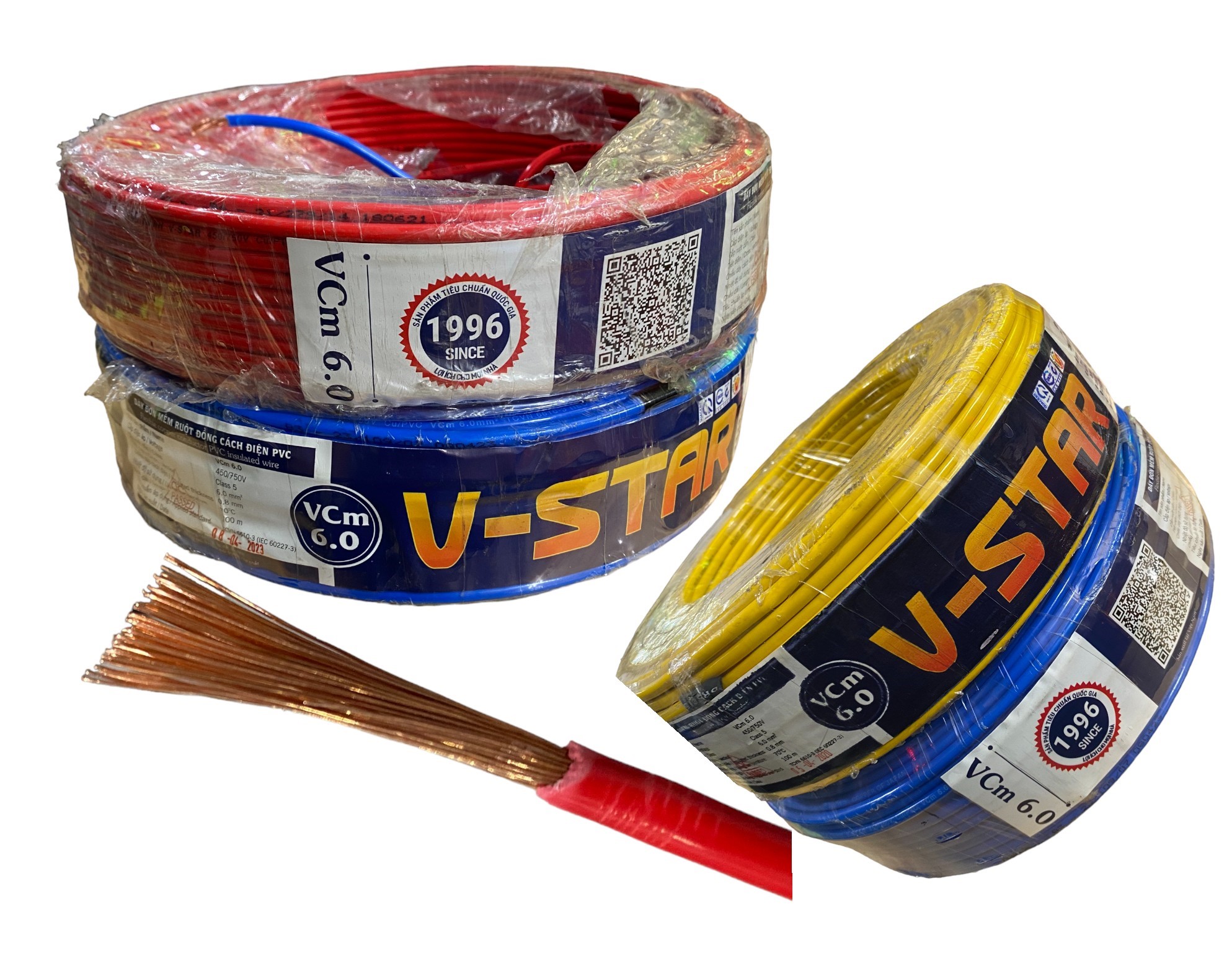 Dây Điện VĨNH THỊNH V-STAR VCm 6.0 đơn mềm ( giá 1mét )
