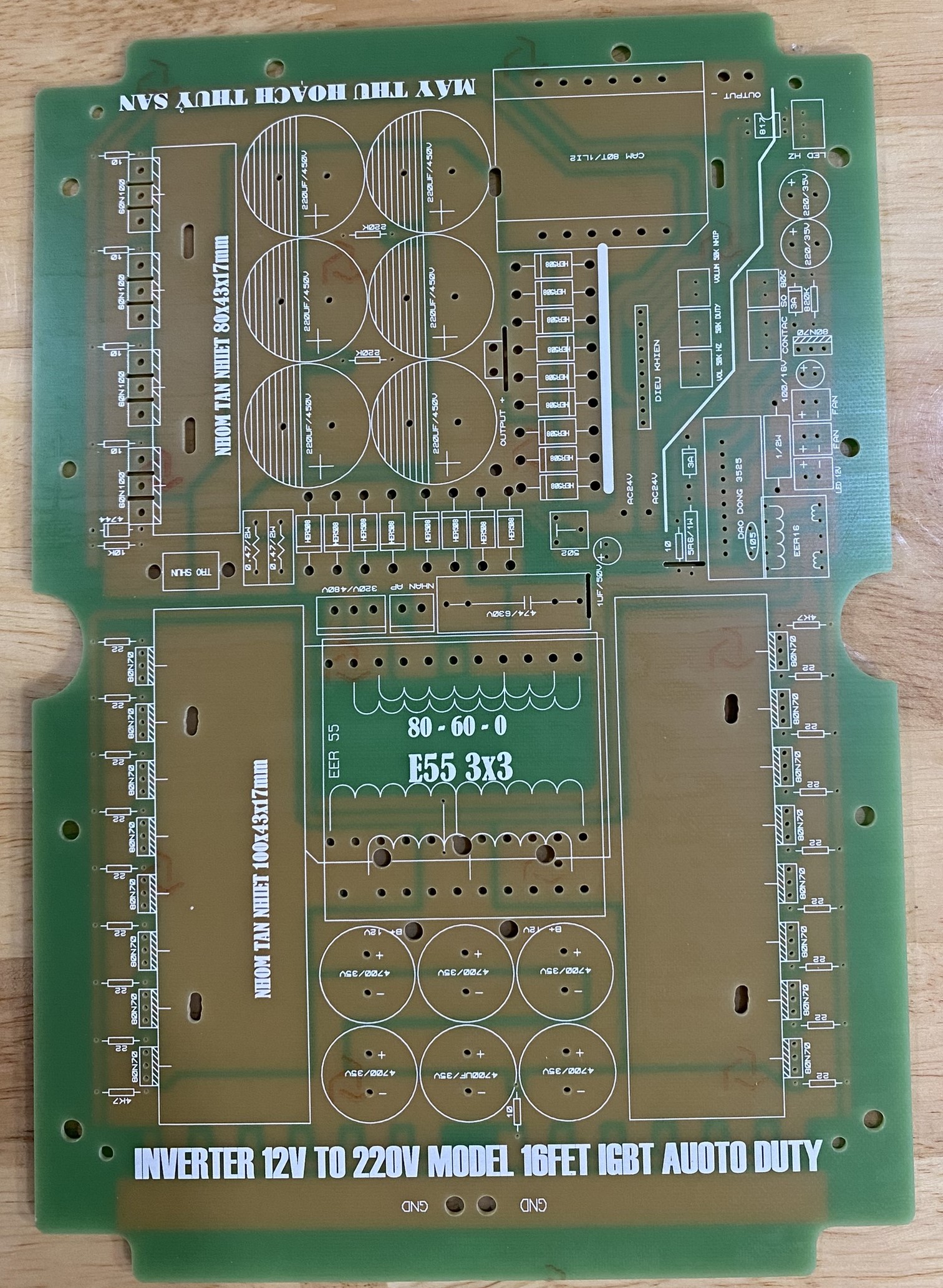 PCB bo mạch kích điện 16 fet băm IGBT (Chưa có Dao động)
